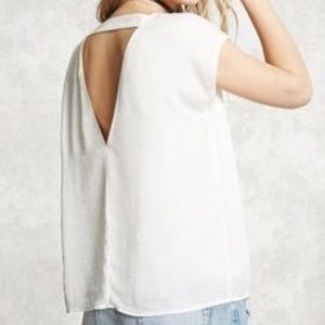 Forever 21 Ivory Satin Blouse - NWT